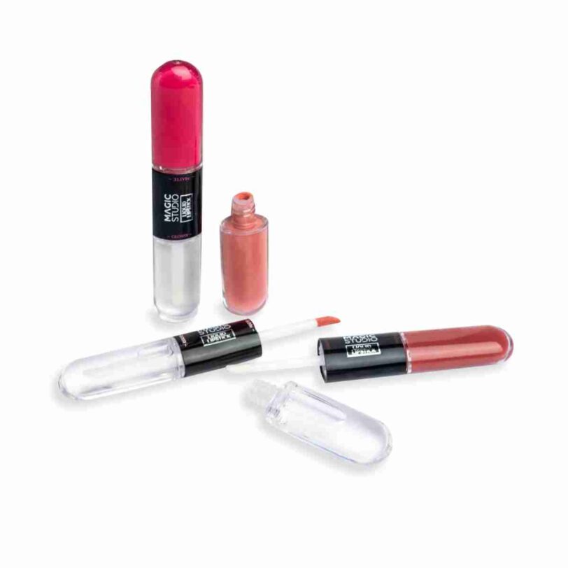 Labial líquido Magic Studio Glossy con aplicador y textura brillante