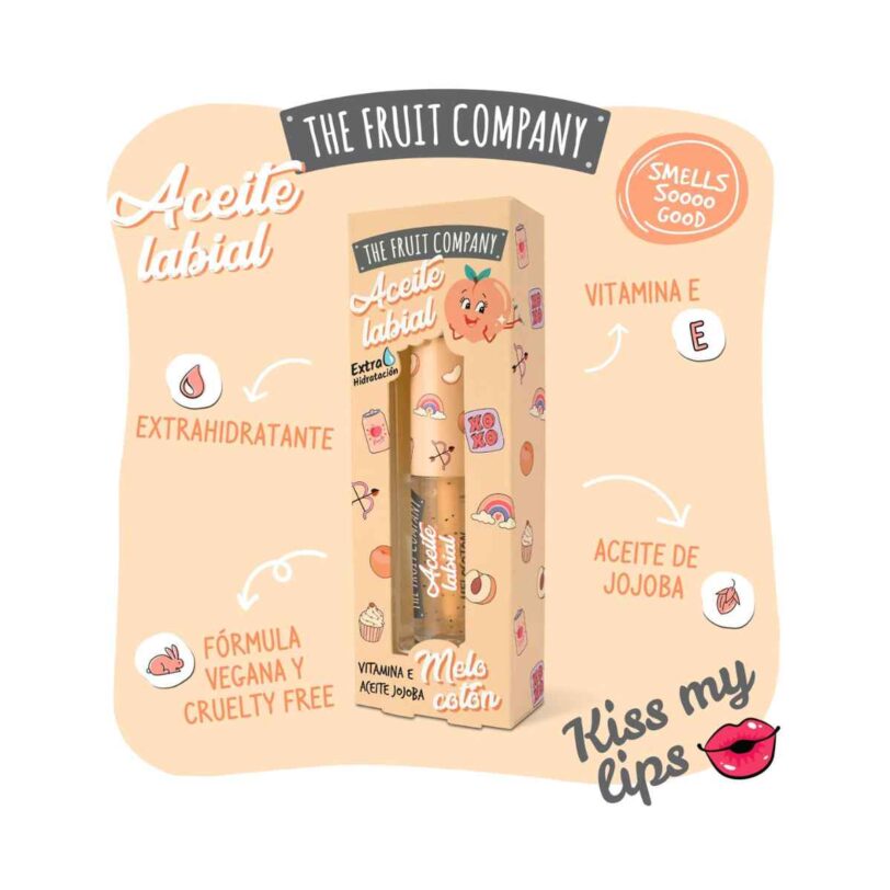 aceite labial melocoton The Fruit Company extra hidratacion con vitamina E y jojoba