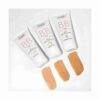 BB Cream Ziaja SPF 15 para piel normal, seca y sensible en tonos light, natural y dark peach con muestras de color.