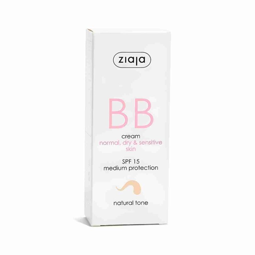 BB cream Ziaja SPF 15 tono natural para piel seca y sensible con acabado uniforme