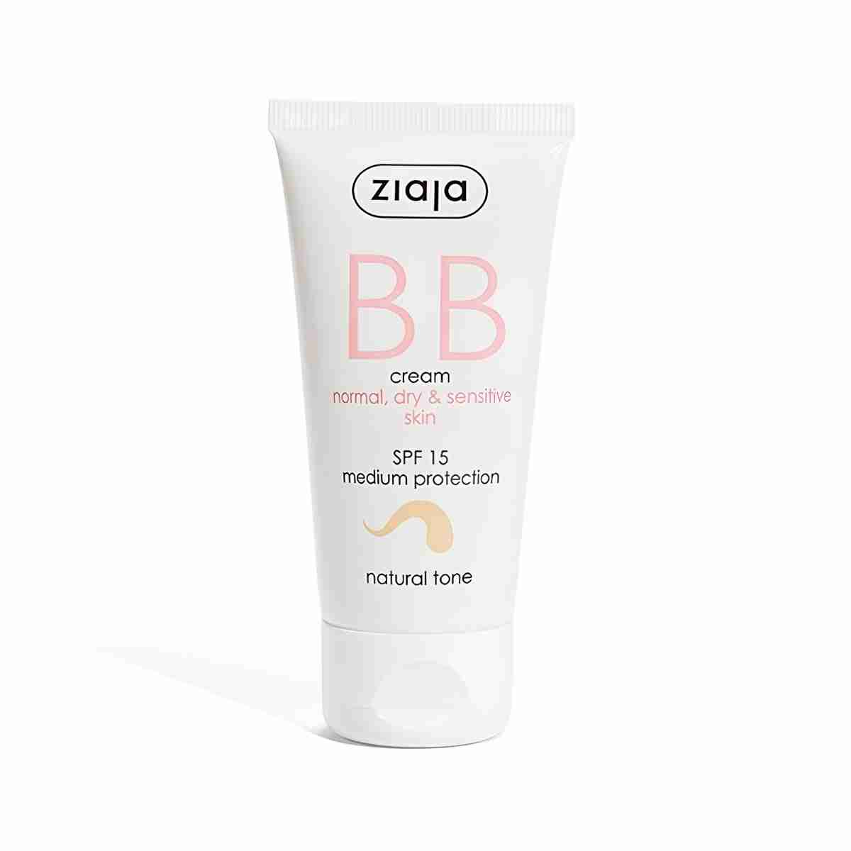 Caja de BB cream Ziaja SPF 15 para piel normal, seca y sensible en tono natural