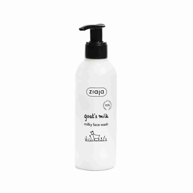 Ziaja leche de cabra limpiador facial cremoso con dosificador Limpiador facial cremoso Ziaja leche de cabra en envase con dosificador para piel seca y sensible