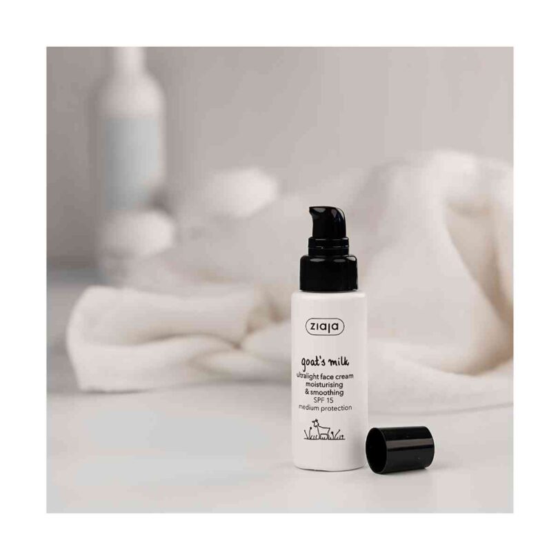 Sérum facial Ziaja Leche de Cabra con dosificador para una aplicación cómoda y precisa.