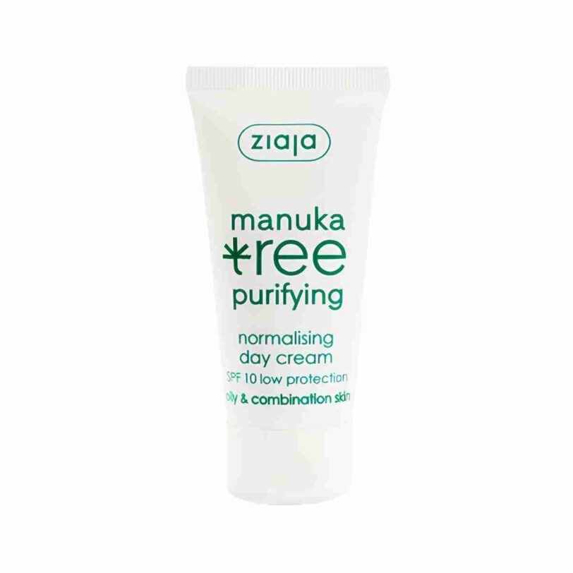Crema facial Manuka Ziaja piel mixta o grasa SPF 10 crema facial de día Ziaja Manuka Tree para piel mixta o grasa con protección SPF 10