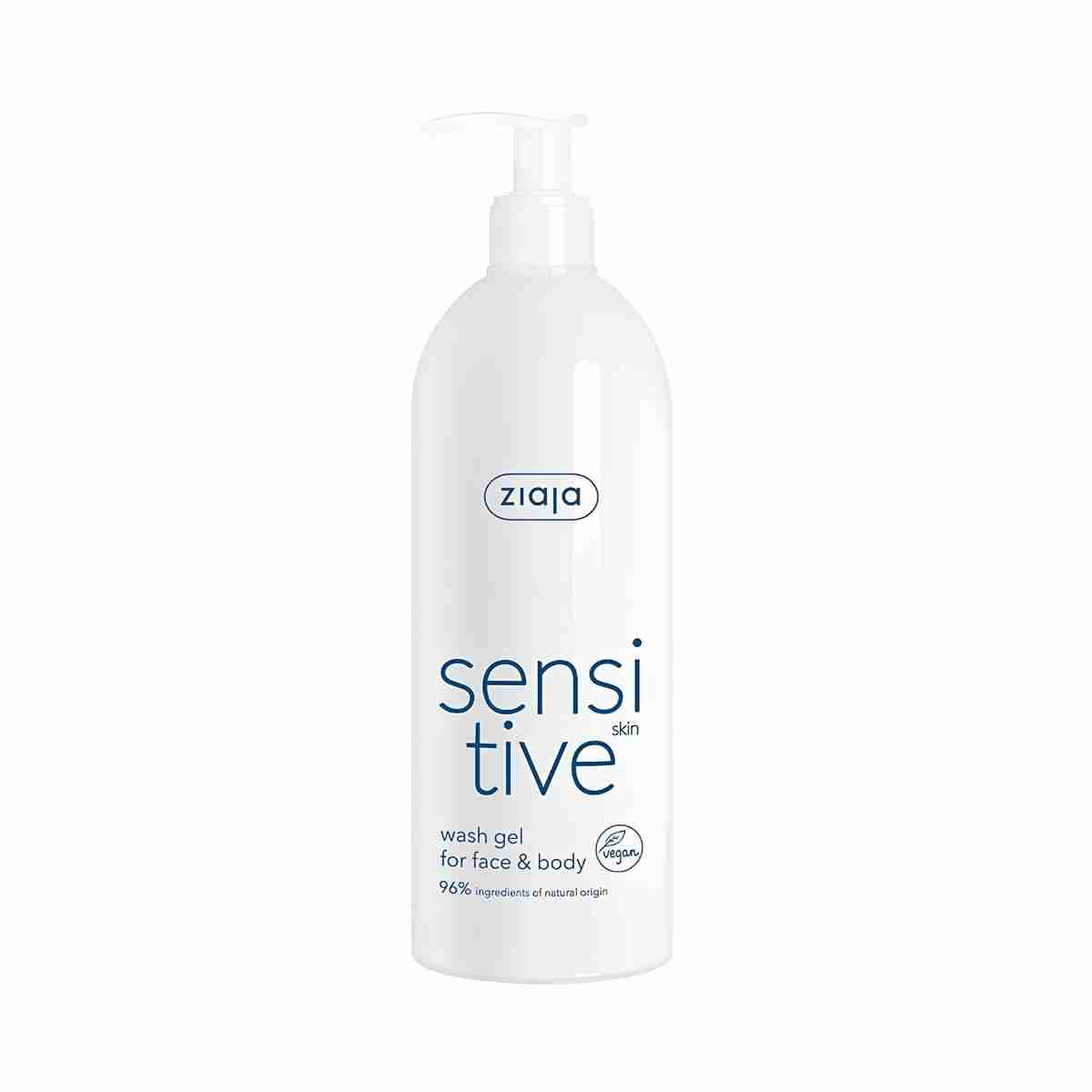 gel limpiador para piel sensible Ziaja Sensitive para rostro y cuerpo