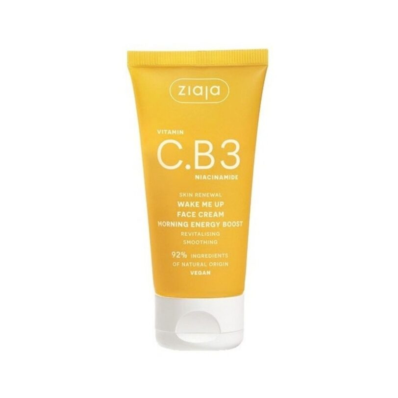 para revitalizar, alisar e hidratar la piel. Ziaja Wake Me Up crema facial de día con vitamina C y niacinamida