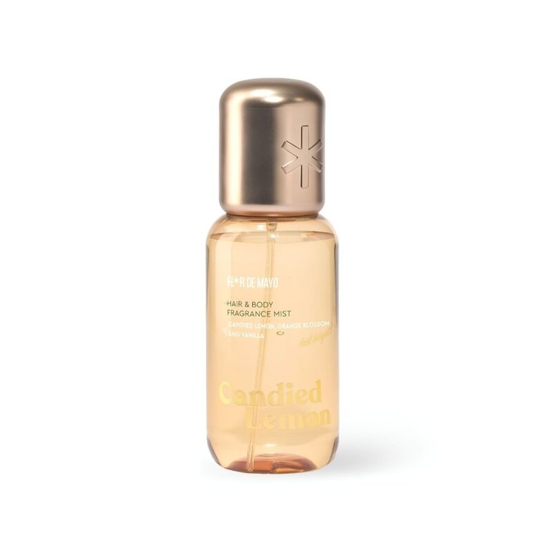 Bruma perfumada para cabello y cuerpo Flor de Mayo Candied Lemon con notas de limón confitado, flor de azahar y vainilla