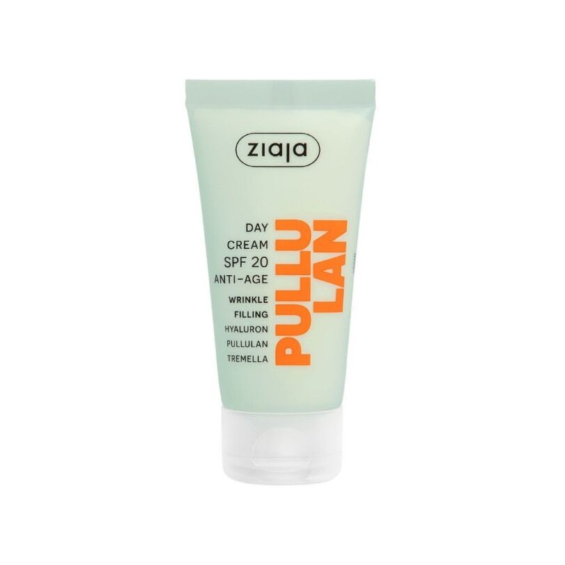 Ziaja Pullulan Crema Facial Antiedad SPF 20 Tubo de Ziaja Pullulan Crema Facial de Día SPF 20 con ácido hialurónico, pullulan y tremella.